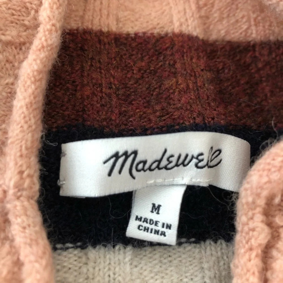 Madewell Size Medium Evercrest Stripe Mockneck Sweater Pullover Softest Knit M - Picture 3 of 6